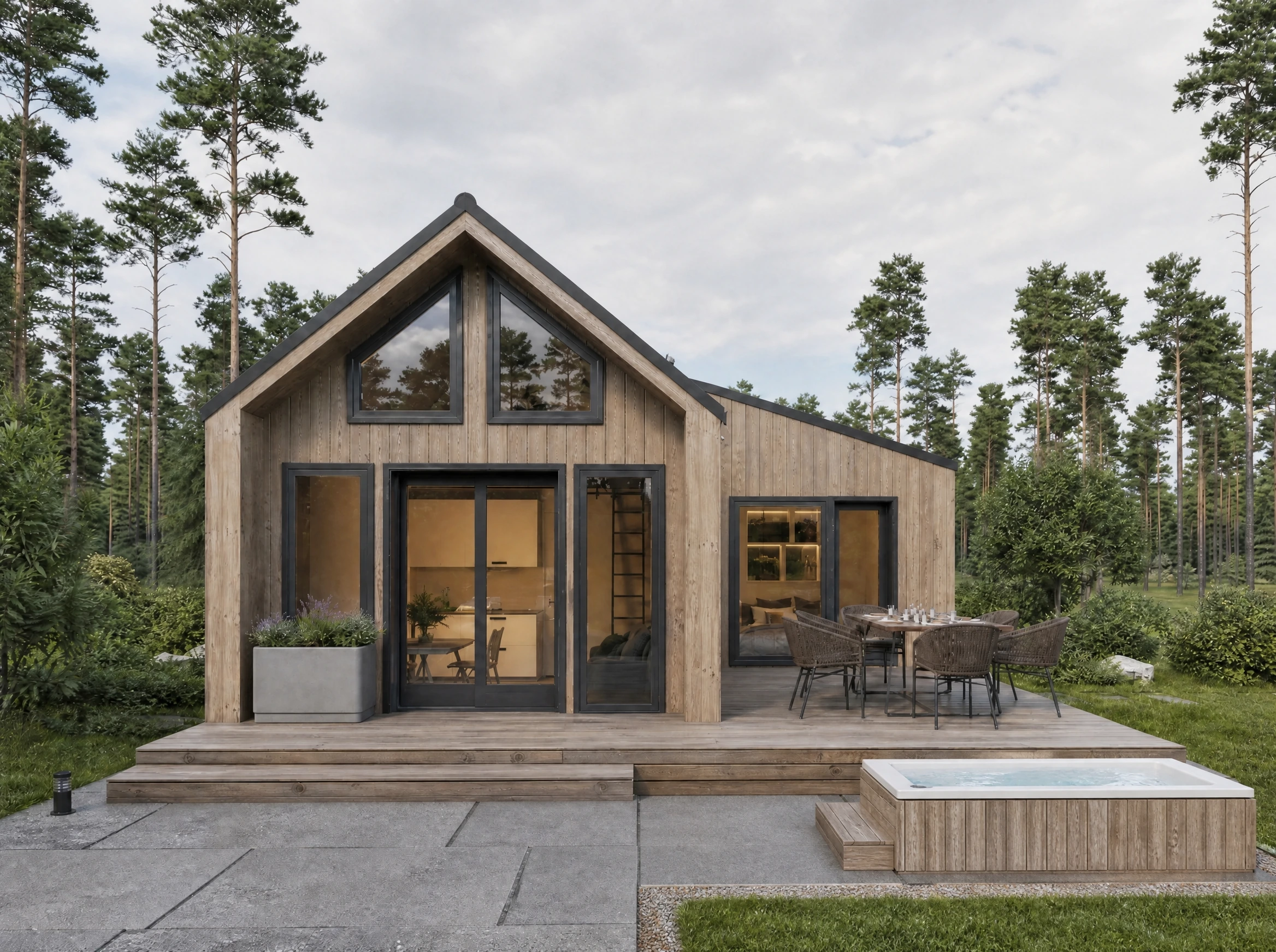 Visualisierung des Panorama Chalets mit hoher Giebelfront